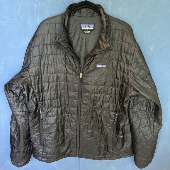 PATAGONIA Mens Size XL Coat PUFF Full Zip Puffer Jacket Black Insulated Nano - Picture 1 of 10